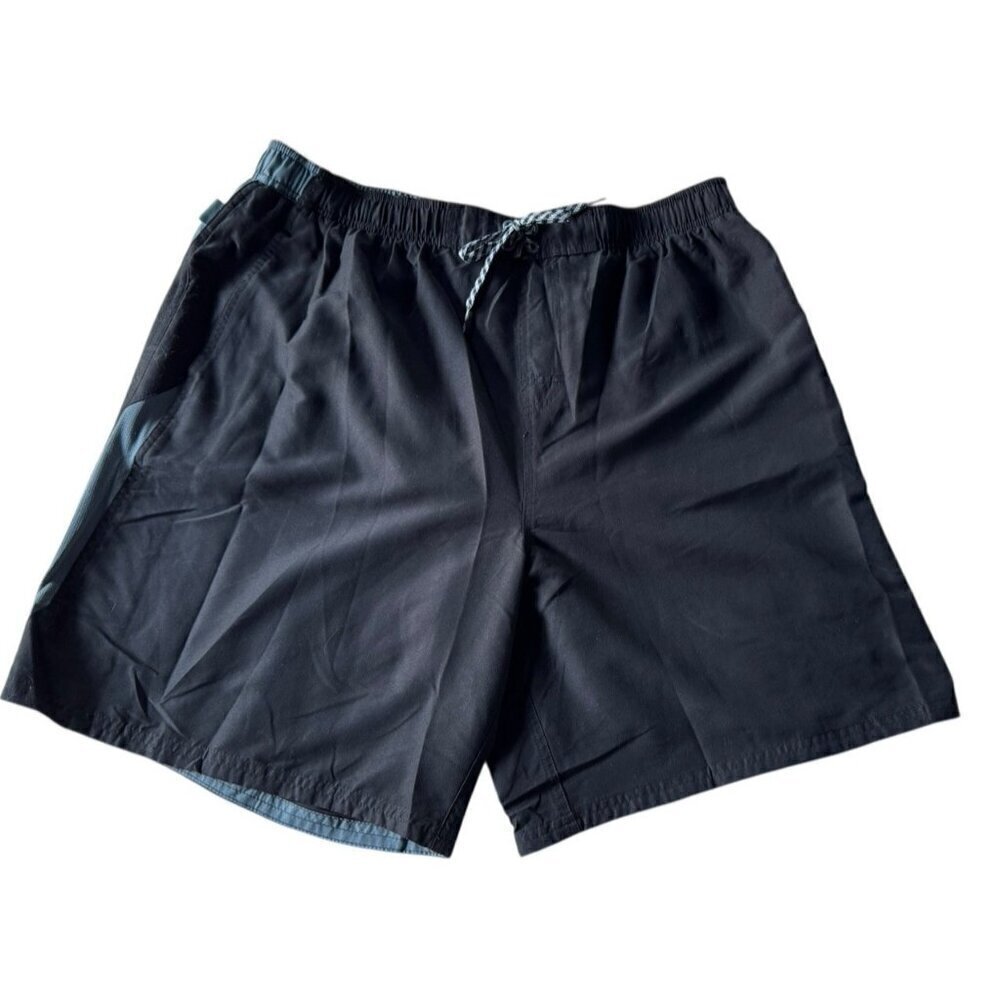 Nike Men's Sz XXL Contend 9" Swim Shorts Black Blue Lined - Picture 1 of 8